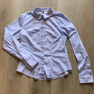 Women’s blue pinstripe button down